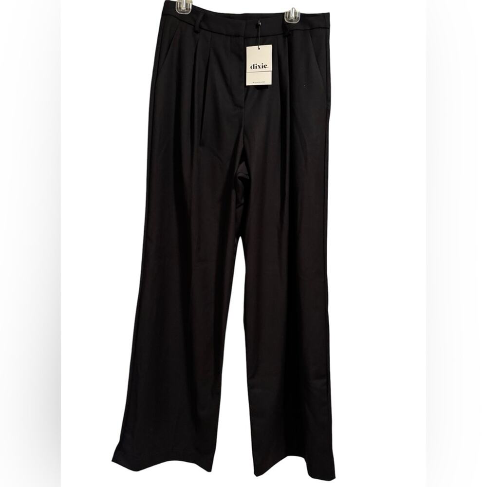 🆕 DIXIE High-rise Wide Leg Black Trousers - L - Picture 4 of 10